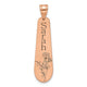 14K Rose Gold Brushed Name and Birth Flower Pendant