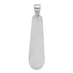 14K White Gold Brushed Name and Birth Flower Pendant view