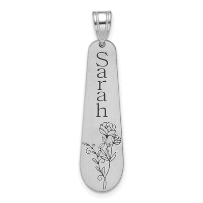 14K white gold birth flower pendant
