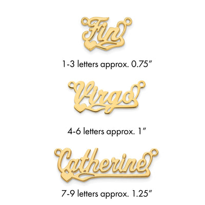 10K Yellow Gold Polished Heart Name Plate