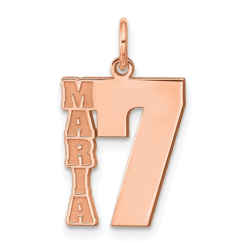 14K rose gold name charm