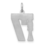 14K White Gold Name and Number Charm view