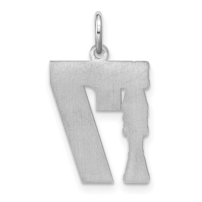 14K White Gold Name and Number Charm