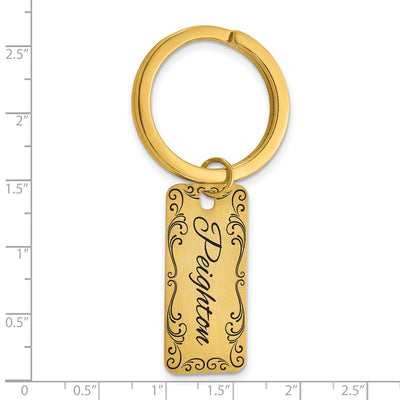 Sterling Silver/Gold-plated Two Sided Personalized Key Chain