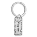 Sterling Silver/Rhodium-plated Two Sided Personalized Key Chain view 1