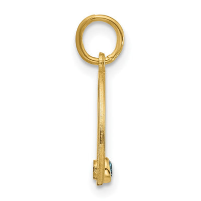 14K Yellow Gold Initial with Birthstone Charm