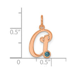 14K Rose gold Initial with Birthstone Charm view