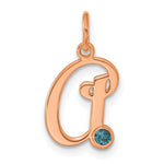 14K Rose gold Initial with Birthstone Charm view