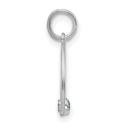 14K White Gold Initial with Birthstone Charm