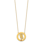 14k Yellow Gold Circle w/1 Birth Flower and Birthstone Necklace view 2