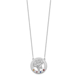 14k White Gold Circle w/4 Birth Flower and Birthstone Necklace view 2