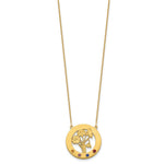 14k Yellow Gold Circle w/4 Birth Flower and Birthstone Necklace view 2