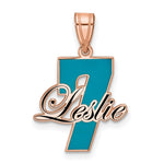 14K Rose Gold with Epoxy Name and Number Pendant view