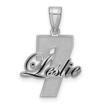 14K White Gold with Epoxy Name and Number Pendant view