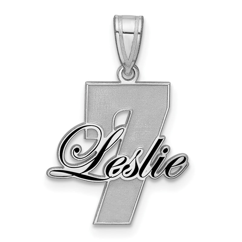 14K white gold name pendant