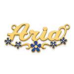 10k Yellow Gold Epoxy Flower Name Plate view 13