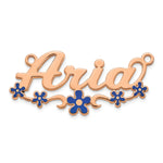 10k Yellow Gold Epoxy Flower Name Plate view 18