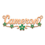 10k Yellow Gold Epoxy Flower Name Plate view 19
