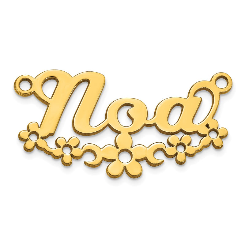 Sterling Silver/Gold-Plated Flower Name Plate