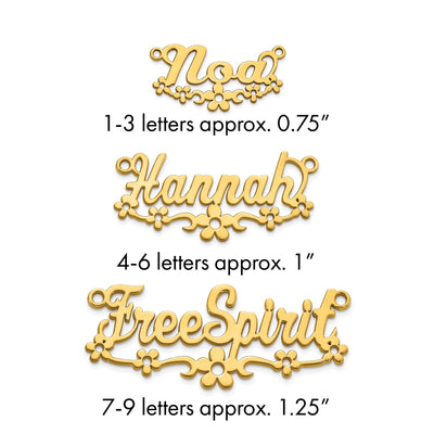 Sterling Silver/Gold-Plated Flower Name Plate