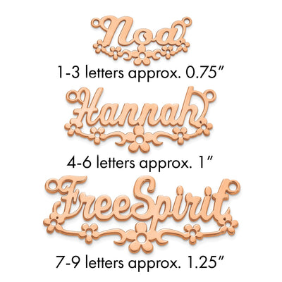 Sterling Silver/Gold-Plated Flower Name Plate