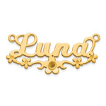 SS/Gold-plated w/ Gold-plated Bezel Birthstone Flower Name Plate view 13