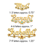 10k White Gold Epoxy Flower Name Plate view 11