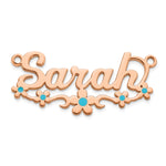 10k White Gold Epoxy Flower Name Plate view 18