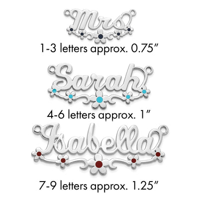 10K White Gold Epoxy Flower Name Plate