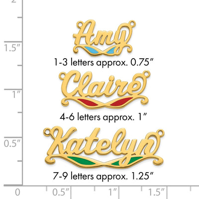 Sterling Silver/Gold-plated Epoxy Sunglass Name Plate