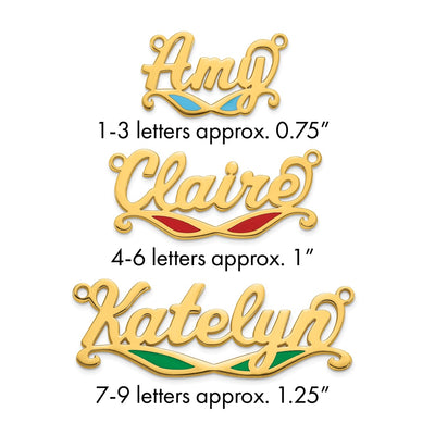 Sterling Silver/Gold-plated Epoxy Sunglass Name Plate