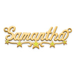 Sterling Silver/Gold-Plated Epoxy Stars Name Plate view 23