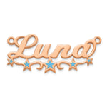 Sterling Silver/Gold-Plated Epoxy Stars Name Plate view 13