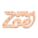 10k Yellow Gold  Diamond-cut Heart Name Plate view 17