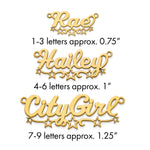 Sterling Silver/Gold-plated Cut-out Stars Name Plate view 16