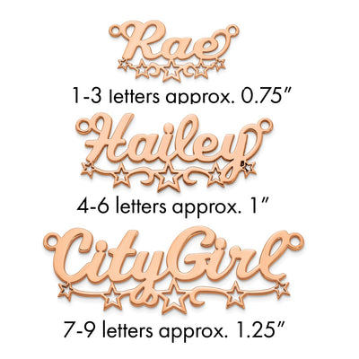 Sterling Silver/Gold-plated Cut-out Stars Name Plate