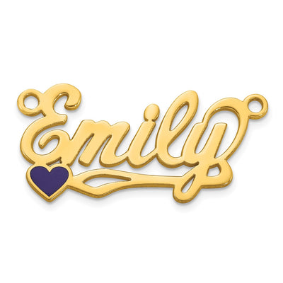 10K Yellow Gold Epoxy Heart Name Plate