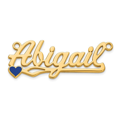10K Yellow Gold Epoxy Heart Name Plate