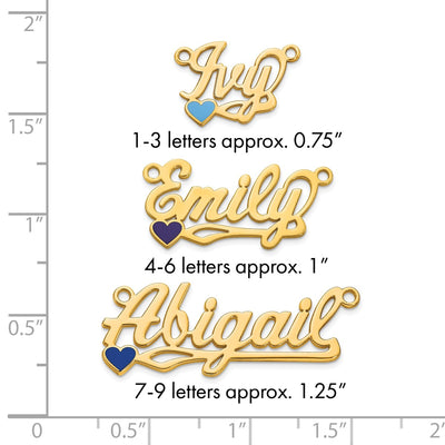 10K Yellow Gold Epoxy Heart Name Plate