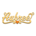 10k White Gold Epoxy Heart Name Plate view 3