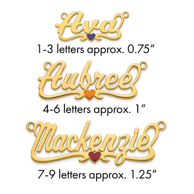 10K white gold name pendants & charm