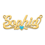 10k White Gold Epoxy Heart Name Plate view 3