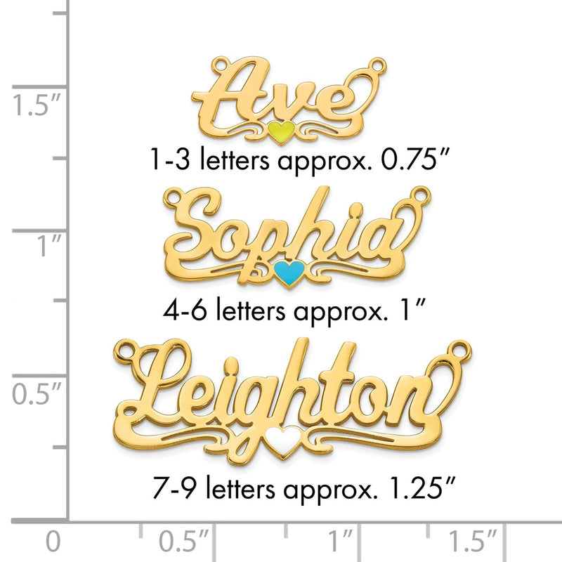 10K white gold name pendants & charm, additional view
