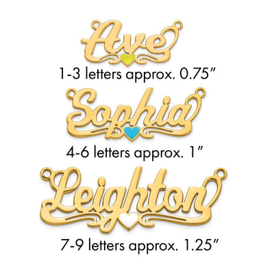 10K white gold name pendants & charm