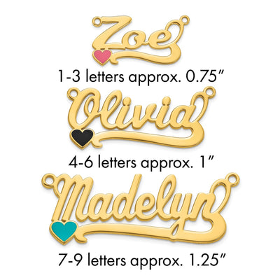 10K yellow gold name pendants & charm