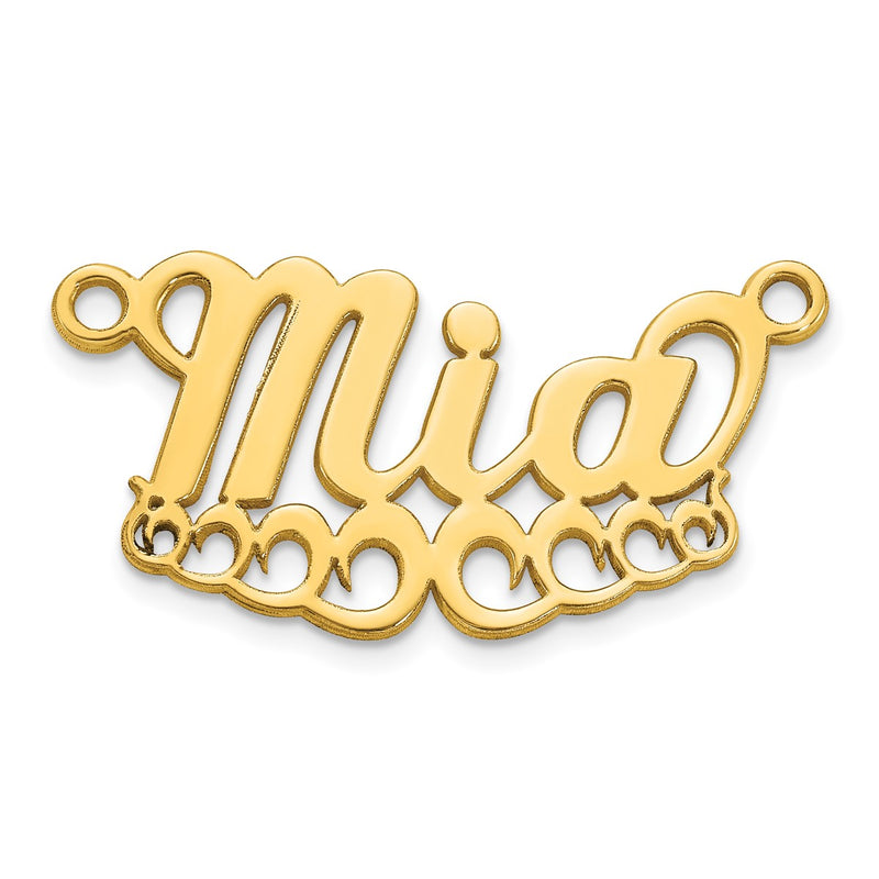 Sterling Silver/Gold-plated Wave Name Plate
