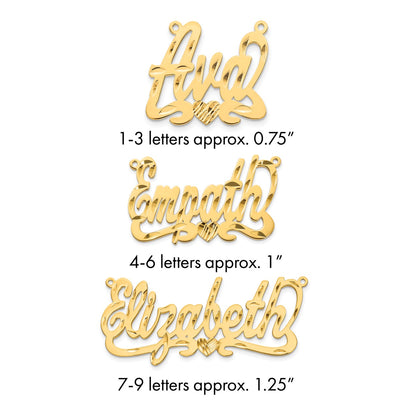 10K Rose Gold Diamond-cut Heart Name Plate