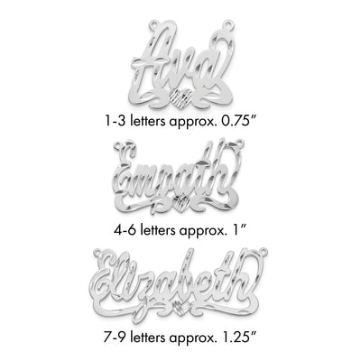 10K Rose Gold Diamond-cut Heart Name Plate