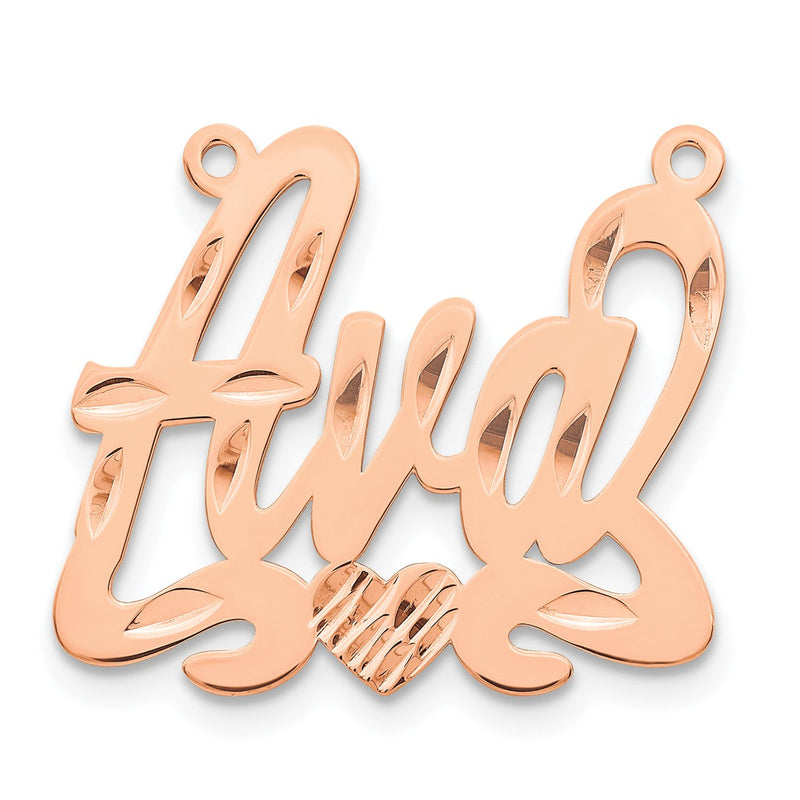 10K rose gold name pendants & charm, alternate view