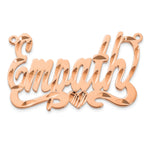 10k Rose Gold Diamond-cut Heart Name Plate view 8